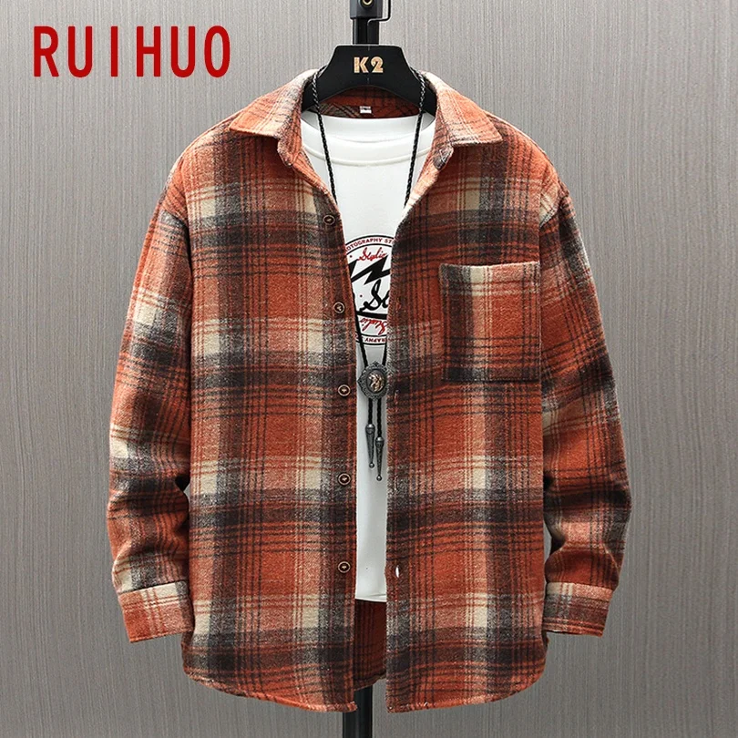 RUIHUO Korean Fashion Men Shirts Plaid 2021 Summer Vintage Plaid Shirt Men Clothing Harajuku 3XL New Arrivals
RUIHUO Korean Fashion Men Shirts Plaid 2021 Summer Vintage Plaid Shirt Men Clothing Harajuku 3XL New Arrivals