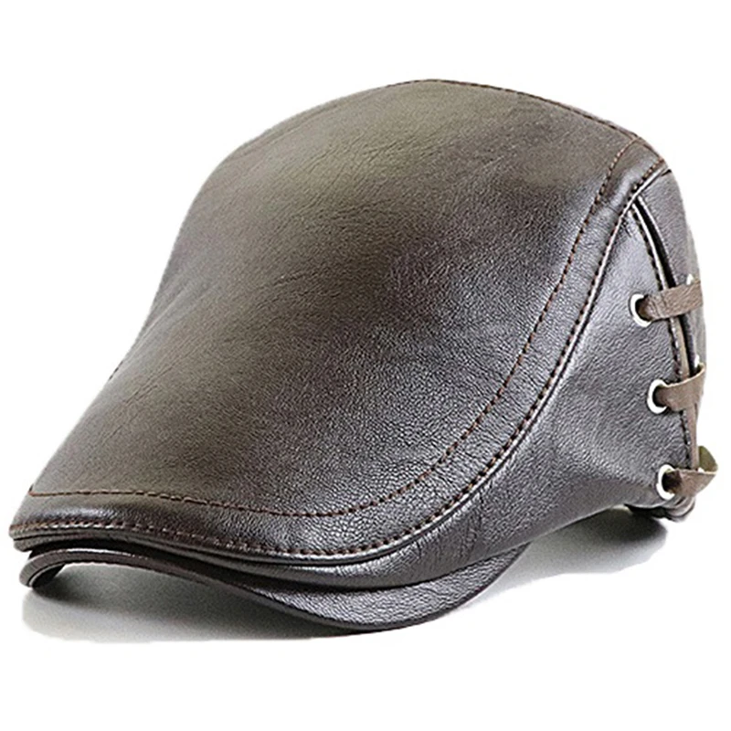 Fashion PU Leather Caps Windproof Man Beret Bandage Hat Spring Flat Cap Casquette Warm Side Strap Boina Masculina
Fashion PU Leather Caps Windproof Man Beret Bandage Hat Spring Flat Cap Casquette Warm Side Strap Boina Masculina