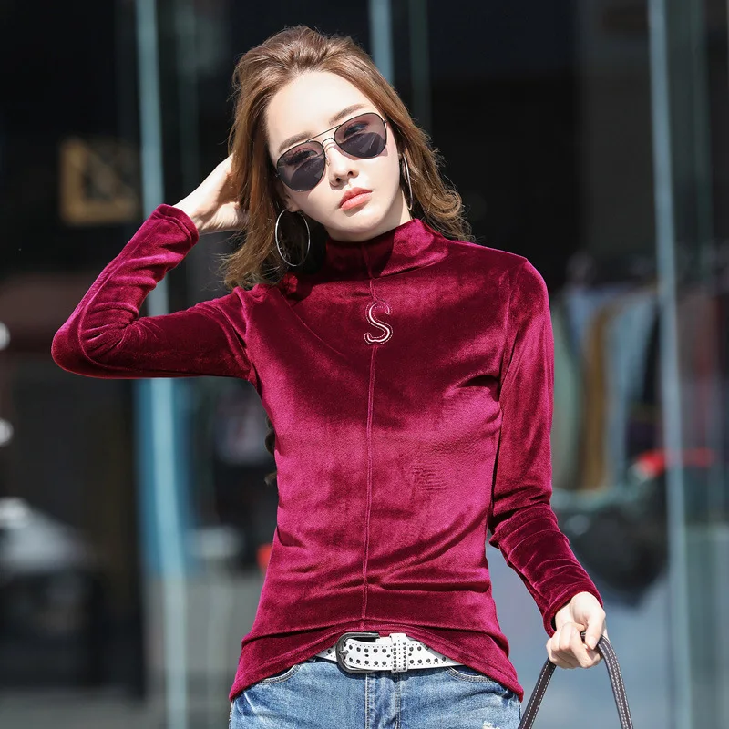 2021 fall/winter imitation silver fox fur long-sleeved pullover bottoming shirt half high neck slim women's T-shirt
2021 fall/winter imitation silver fox fur long-sleeved pullover bottoming shirt half high neck slim women's T-shirt