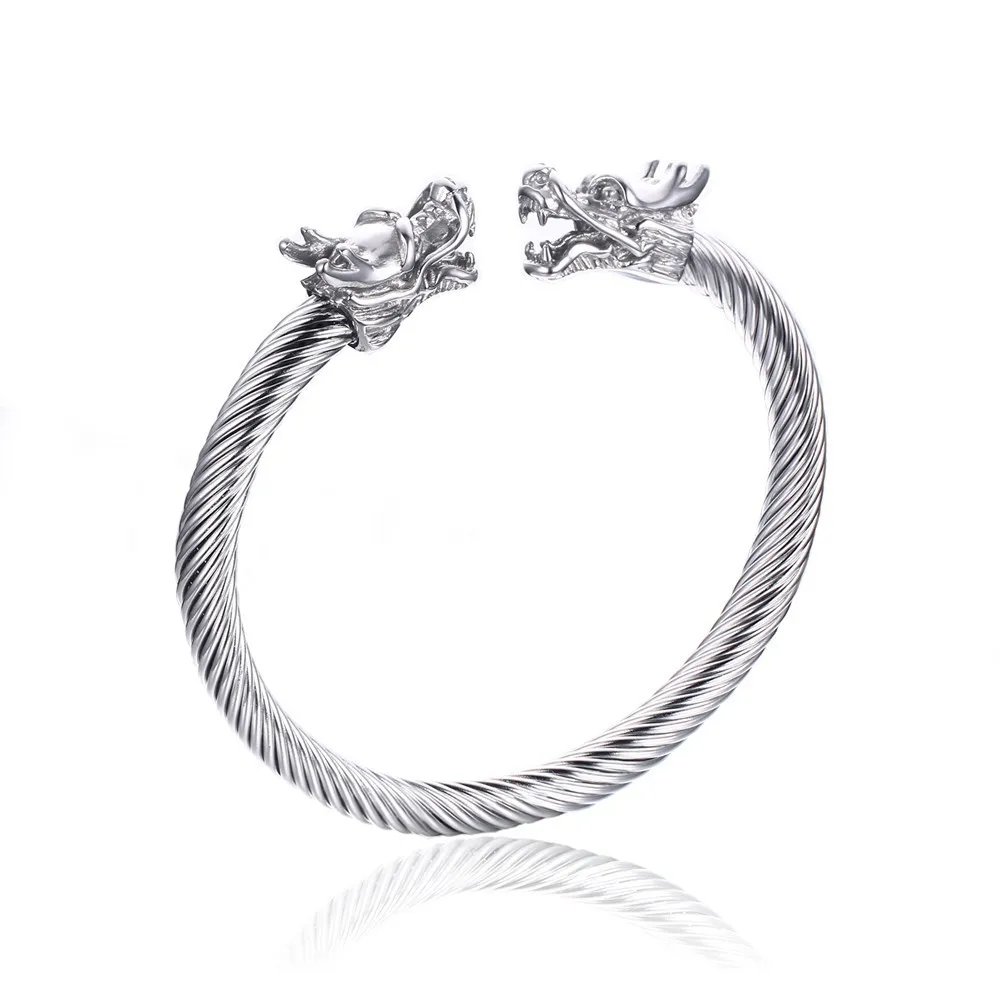 Naga Double Head Dragon Terminal Bracelet for Men Stainless Steel Twisted Cable Cuff Bangle Adjustable Elastic Male Jewelry
Naga Double Head Dragon Terminal Bracelet for Men Stainless Steel Twisted Cable Cuff Bangle Adjustable Elastic Male Jewelry