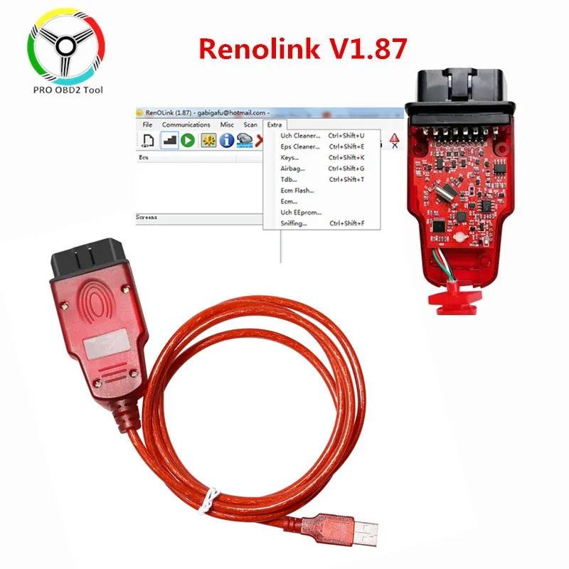 Диагностический кабель Renolink v1.87 для Renault ECU 1 87|Кабели и коннекторы диагностики
