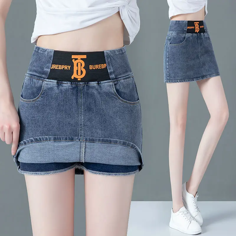 High Waist Denim Shorts Women's Skirt flare Pants 2021 Summer New Elastic Bag Buttock Anti Light Fake Two A-shape Skirt Elastic
High Waist Denim Shorts Women's Skirt flare Pants 2021 Summer New Elastic Bag Buttock Anti Light Fake Two A-shape Skirt Elastic