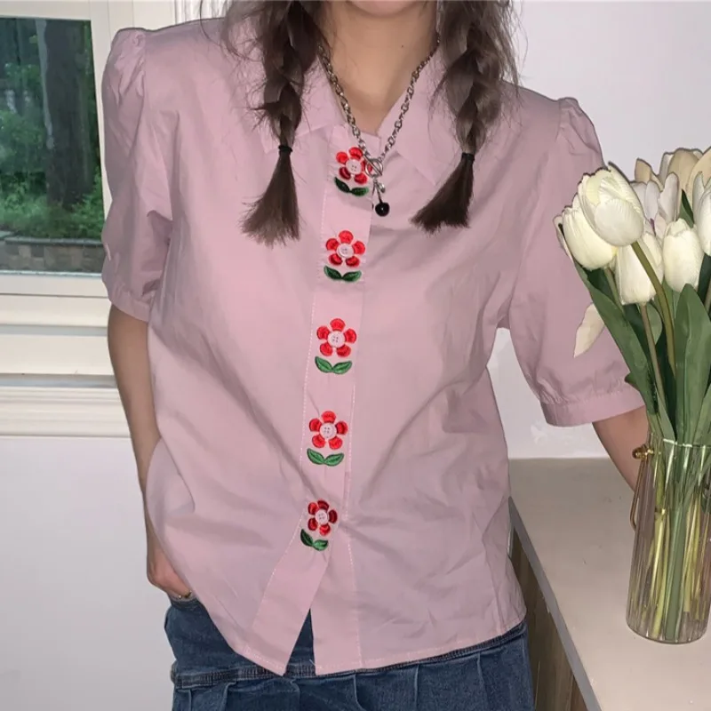 ZAWAHIKI Summer Women Tops Shirts Embroidered Floral Single Breasted Blusas Mujer 2021 Korean Chic Vintage Blouses Sweet
ZAWAHIKI Summer Women Tops Shirts Embroidered Floral Single Breasted Blusas Mujer 2021 Korean Chic Vintage Blouses Sweet