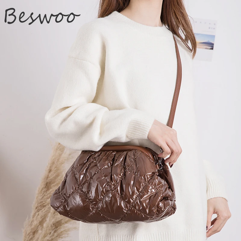 Женская сумка, зимняя стеганая сумка из ракушки со стразами, пуховая хлопковая вместительная сумка через плечо, нейлоновая Женская Стегана... 
Женская сумка, зимняя стеганая сумка из ракушки со стразами, пуховая хлопковая вместительная сумка через плечо, нейлоновая Женская Стегана...