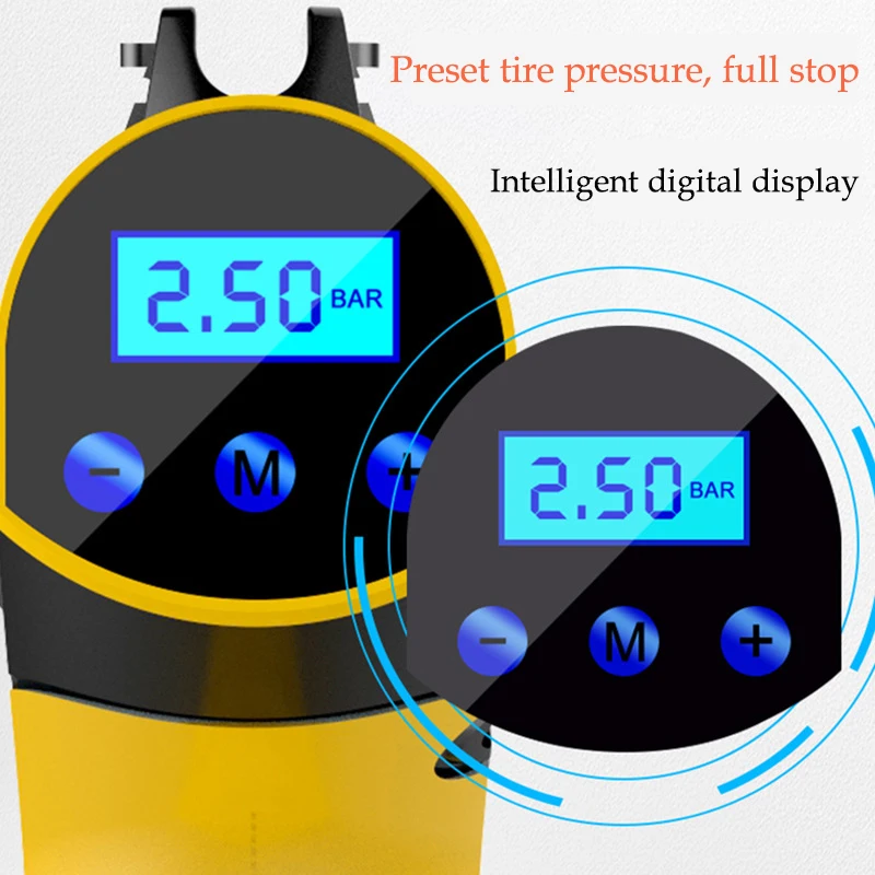 12V Portable Car Wireless Air Compressor Handheld Mini Tire Inflator Digital Inflatable Pump Pressure Gauge LED Flashlight Light
12V Portable Car Wireless Air Compressor Handheld Mini Tire Inflator Digital Inflatable Pump Pressure Gauge LED Flashlight Light
