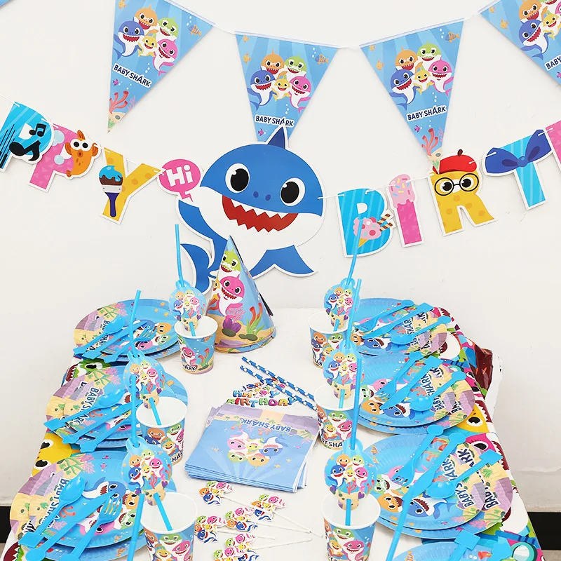 Chlidrens Ocean Shark of baby Theme Disposable Party Tableware Children Paper Cup Banner Baby Shower Birthday Desktop Decoration
Chlidrens Ocean Shark of baby Theme Disposable Party Tableware Children Paper Cup Banner Baby Shower Birthday Desktop Decoration