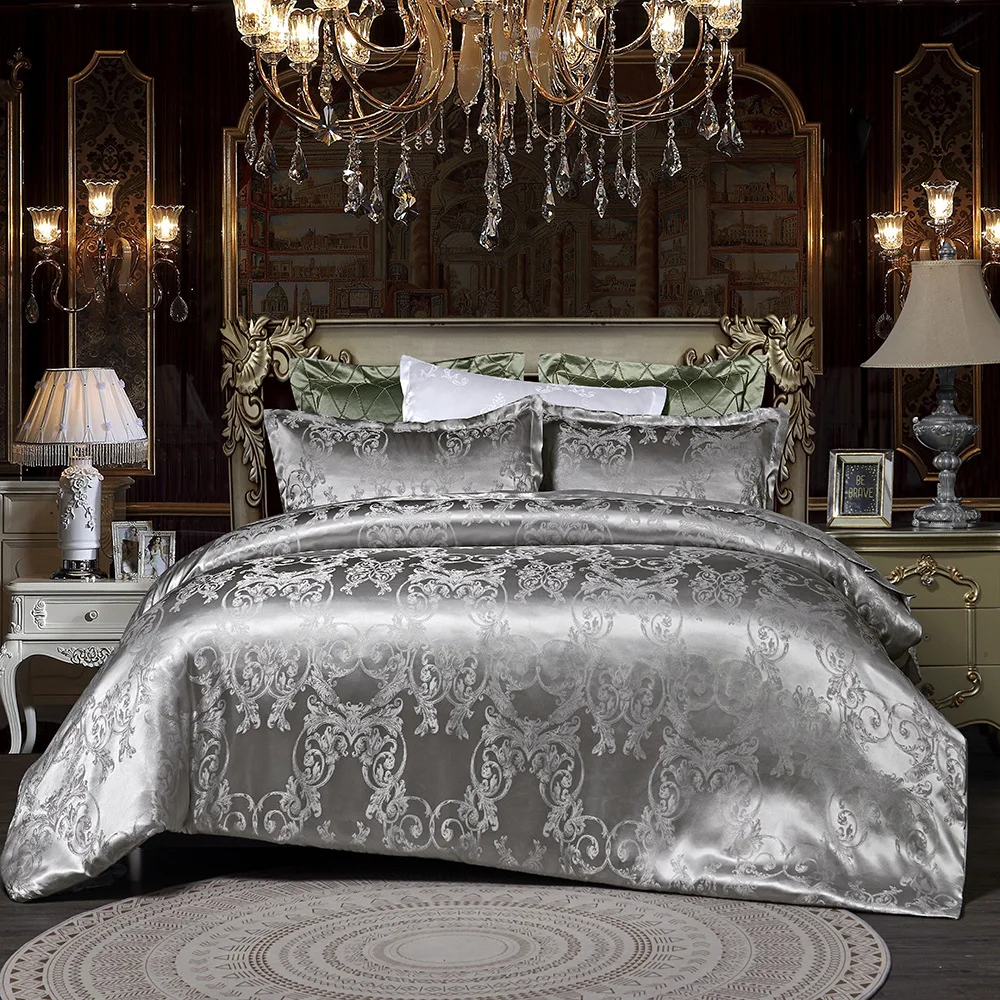 Luxury 2/3pcs Bedding Set Satin Jacquard cover duvet set Quilt Cover + Pillowcases US/EU Size Single Twin Full Queen King
Luxury 2/3pcs Bedding Set Satin Jacquard cover duvet set Quilt Cover + Pillowcases US/EU Size Single Twin Full Queen King