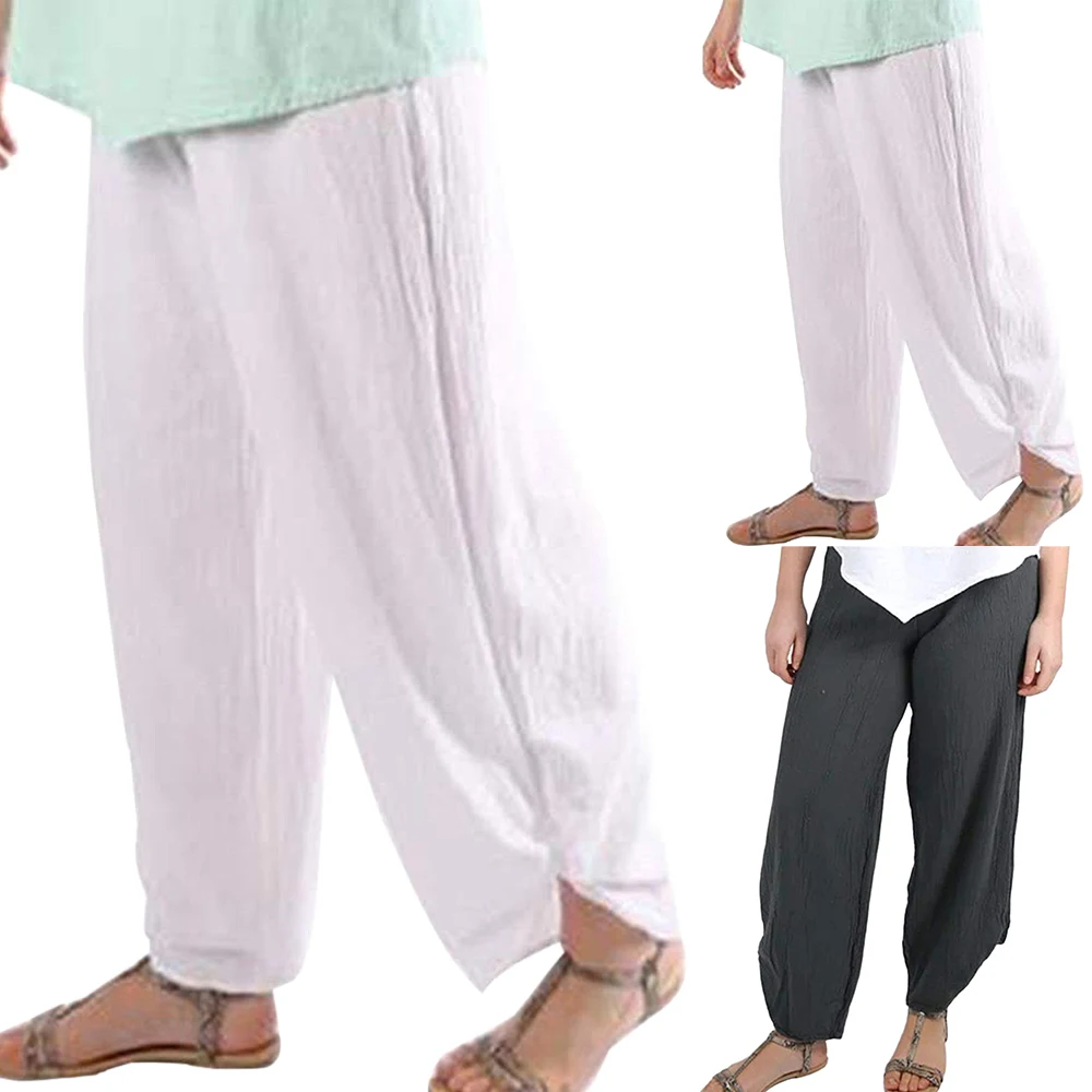 Pants Women Loose Pants Trousers Women Casual Cotton And Linen Solid Drawstring Elastic Long Straight Waist Pants
Pants Women Loose Pants Trousers Women Casual Cotton And Linen Solid Drawstring Elastic Long Straight Waist Pants