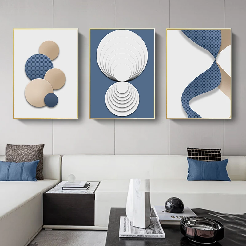 Blue White Gold Geometric Abstract Poster Wall Art Canvas Painting Nordic Print Wall Pictures for Modern Living Room Decoration
Blue White Gold Geometric Abstract Poster Wall Art Canvas Painting Nordic Print Wall Pictures for Modern Living Room Decoration