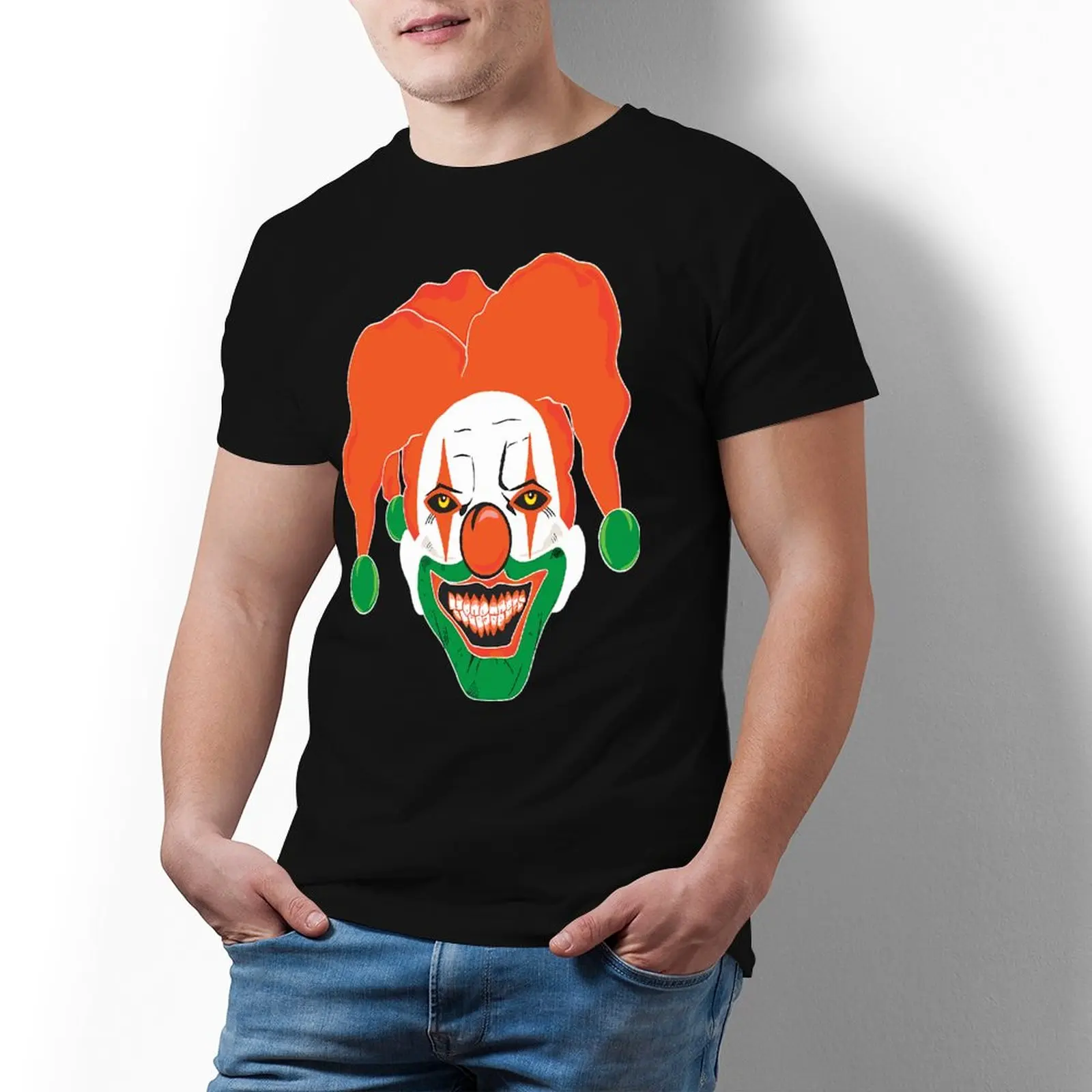 Футболка с принтом клоуна из ужасов, Модная хлопковая летняя футболка с коротким рукавом, футболка с графическим принтом для больших мужчин
Футболка с принтом клоуна из ужасов, Модная хлопковая летняя футболка с коротким рукавом, футболка с графическим принтом для больших мужчин