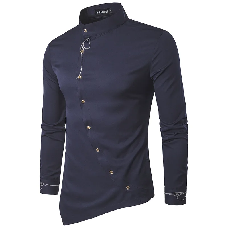 2020 New European-Size Youth Fashion Personality Oblique Button Irregular Multi-Color Fashion High-End Slim Shirt
2020 New European-Size Youth Fashion Personality Oblique Button Irregular Multi-Color Fashion High-End Slim Shirt