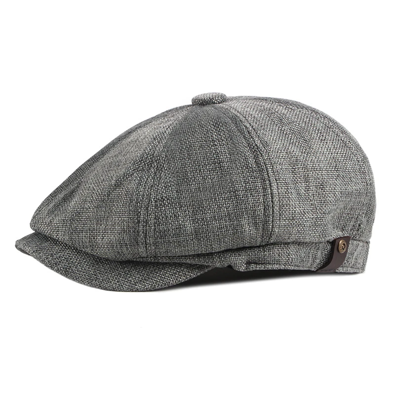 Spring Autumn Solid Color Peaked Cap Octagonal Hat Men's Thin Breathable Imitation Hemp Hat Men's Retro Beret Hat
Spring Autumn Solid Color Peaked Cap Octagonal Hat Men's Thin Breathable Imitation Hemp Hat Men's Retro Beret Hat