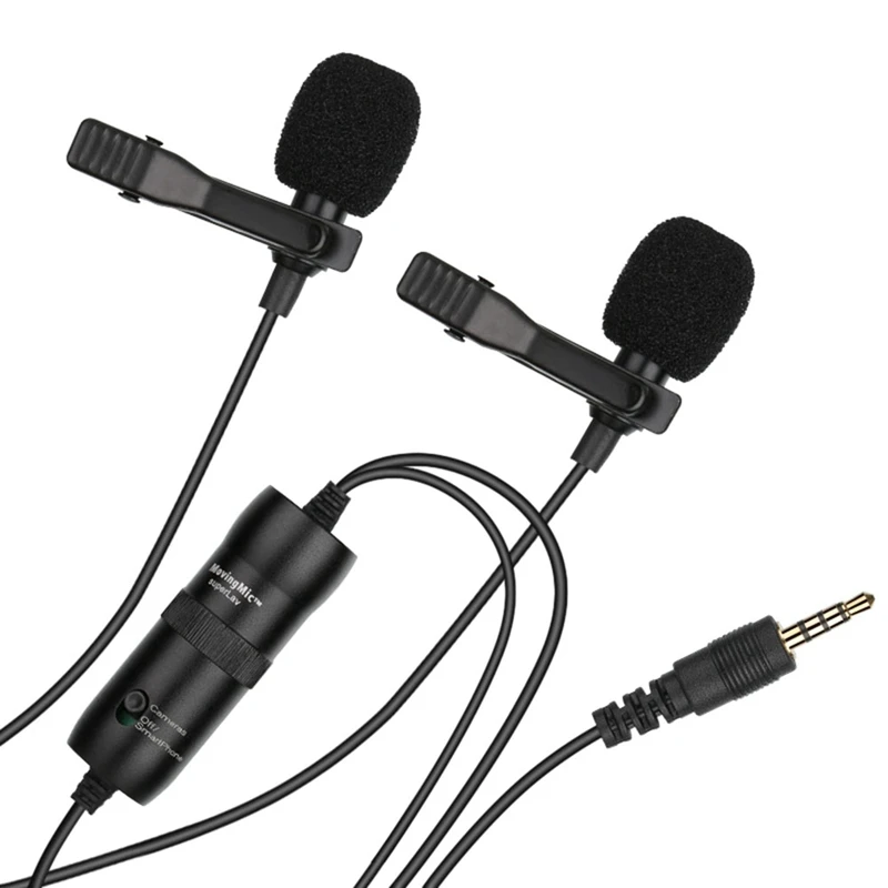 Lavalier Double Microphone 3.5 mm Condenser Microphone Perfect for Recording/Interview/Video Conference/Podcasting/Voice
Lavalier Double Microphone 3.5 mm Condenser Microphone Perfect for Recording/Interview/Video Conference/Podcasting/Voice