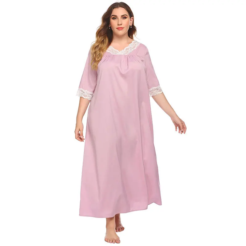 Plus Size Women's Nigtdress Sexy V-Neck Nightgown Lace Sleepwear Half Sleeve Lounge Nightwear Long Loose Home Dress Night Dress
Plus Size Women's Nigtdress Sexy V-Neck Nightgown Lace Sleepwear Half Sleeve Lounge Nightwear Long Loose Home Dress Night Dress