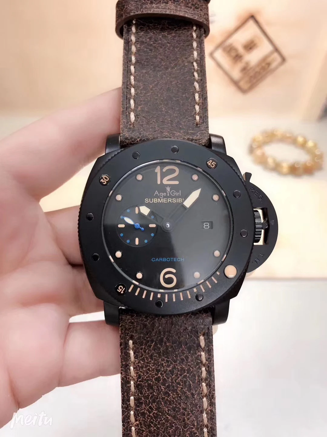 New Men Automatic Mechanical Sapphire Stainless Steel Carbotech Black Rubber Leather Watch Luminous Blue Carbon Bezel AAA+
New Men Automatic Mechanical Sapphire Stainless Steel Carbotech Black Rubber Leather Watch Luminous Blue Carbon Bezel AAA+
