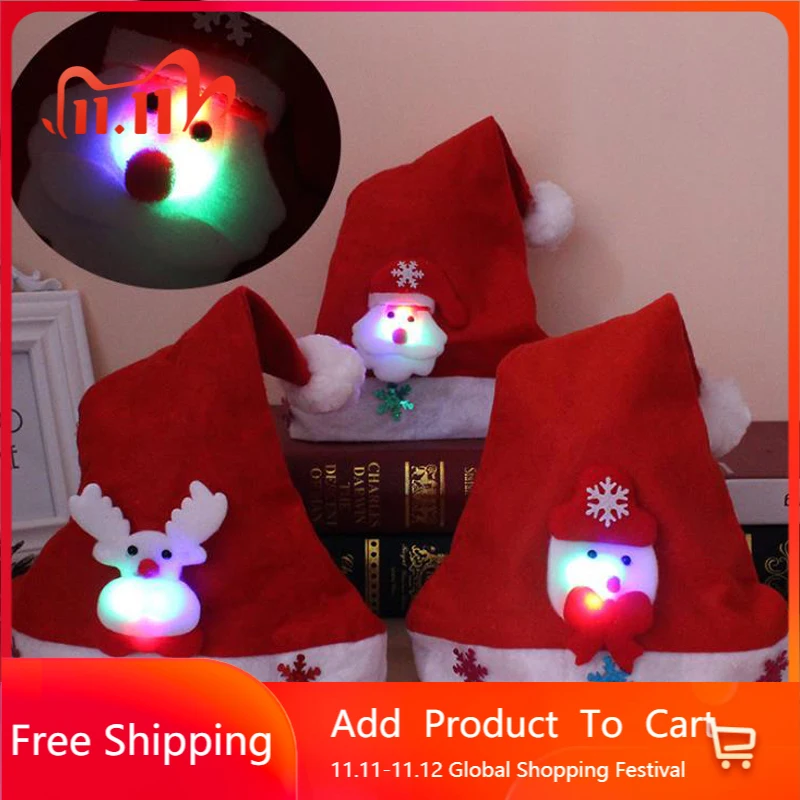 Christmas LED Luminous Hat Lights Up New Year Snowman Elk Old Man Red Christmas Hat Children Adult Christmas Gifts
Christmas LED Luminous Hat Lights Up New Year Snowman Elk Old Man Red Christmas Hat Children Adult Christmas Gifts