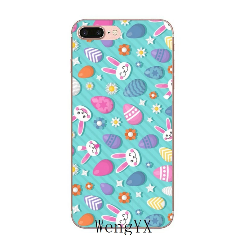 Чехол с милым пасхальным кроликом пасхальными яйцами для iPhone 11 Pro XS Max XR X 8 7 6 6S Plus 5