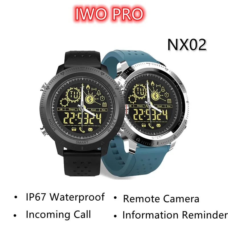 

IWO PRO NX02 Sport Activity Tracker Calories Pedometer Smartwatch Stopwatch Call SMS Reminder 33-month Standby Time Smart Watch