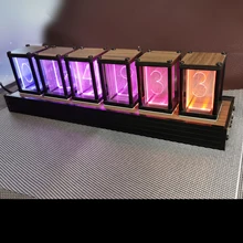 LED Glow Tube Clock Retro Fate Stone Rgb Pseudo Glow Tube Clock Diy Desktop Ornaments Creative Numbers