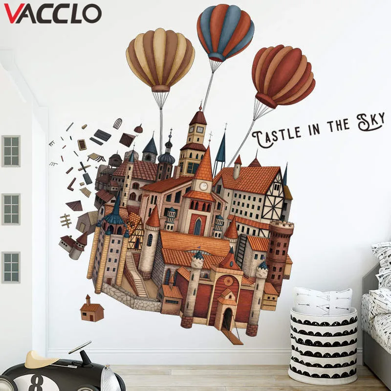 Vacclo Cartoon Wall Stickers for Kids Room Hot Air Balloon Castle Children's Room Kindergarten Classroom Wall Decoration Sticker
Vacclo Cartoon Wall Stickers for Kids Room Hot Air Balloon Castle Children's Room Kindergarten Classroom Wall Decoration Sticker