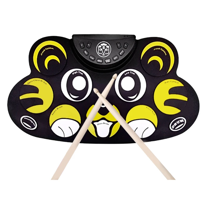 Electronic Drum Set - 9 Pad Flexible Roll Up Drum Kit Practice Pad with Foot Pedals, Built in Speakers & Drum Sticks, Gr
Electronic Drum Set - 9 Pad Flexible Roll Up Drum Kit Practice Pad with Foot Pedals, Built in Speakers & Drum Sticks, Gr