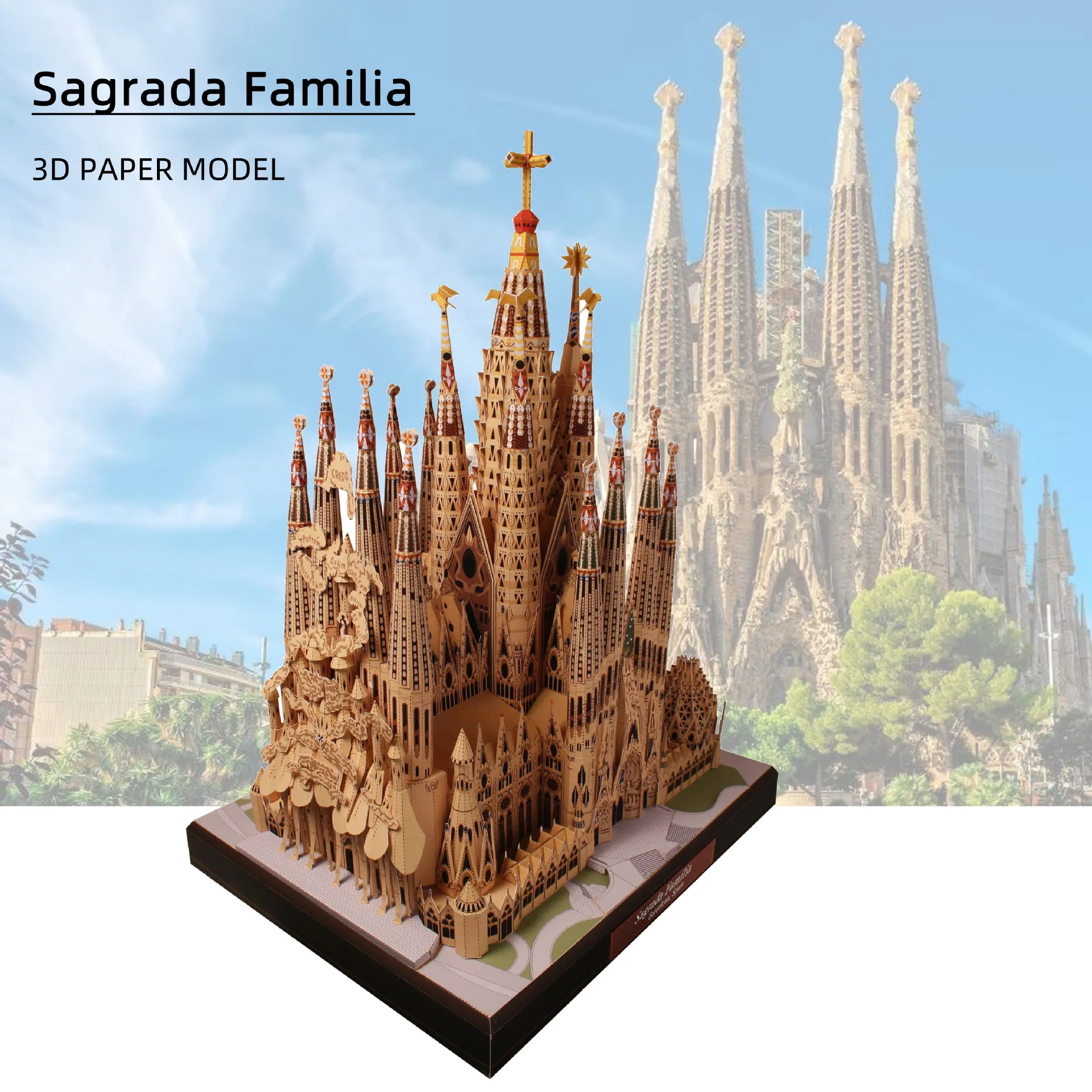

World Famous Buildings Spain Cathedral Sagrada Familia Handcraft DIY Card Paper Model Kit Handmade Toy Puzzles Papercrafts