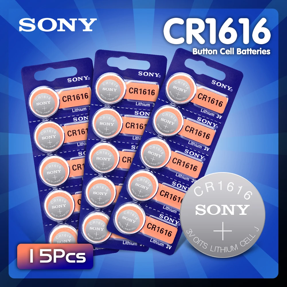 Литиевая батарейка Sony 50 мАч 3 в 15 шт. батарейки CR1616 DL1616 BR1616 ECR1616 5021LC L11 LM1616 CR