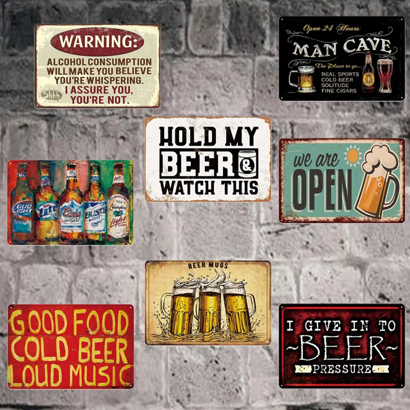 Metal Tin Sign Beer Poster Home Wine Cellar Wall Decora Good Food and Cold Beer Signs Decoration Men's Cave Tiki Club Bar Pub
Metal Tin Sign Beer Poster Home Wine Cellar Wall Decora Good Food and Cold Beer Signs Decoration Men's Cave Tiki Club Bar Pub