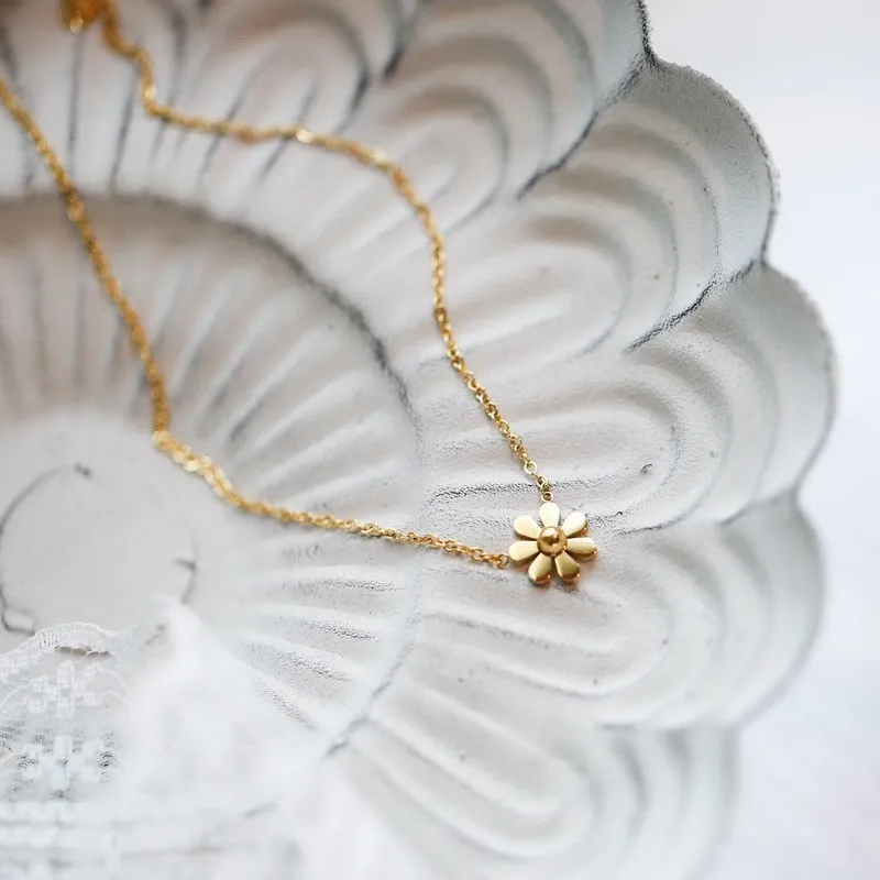 Rhysong Jewellery Classical Daisy Flower Choker Gift for Women's Rose Gold Plated Stainless Steel Necklace Cute Collar Chain
Rhysong Jewellery Classical Daisy Flower Choker Gift for Women's Rose Gold Plated Stainless Steel Necklace Cute Collar Chain