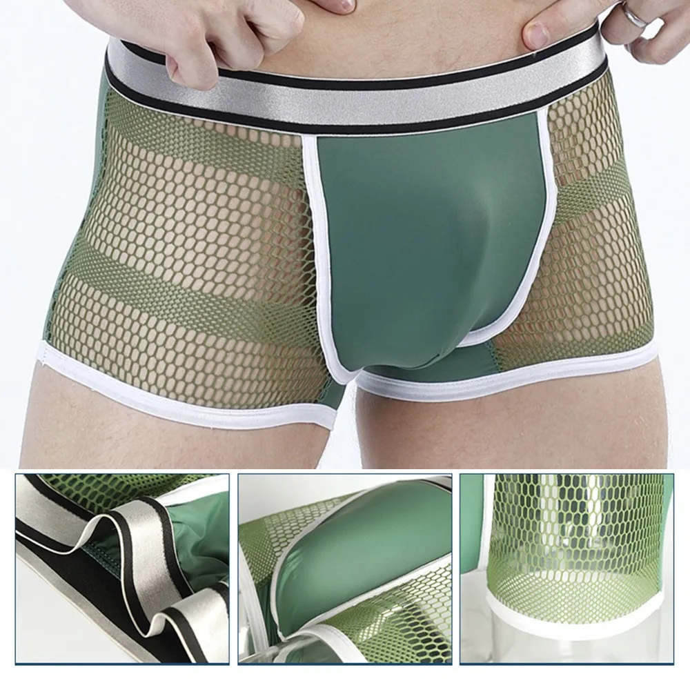 Sexy Man Ice Silk Boxer Brief Transparent Ultra-thin Mesh Underwear Sexy Gay Man Comfy Breathable Convex Pouch Erotic Lingerie
Sexy Man Ice Silk Boxer Brief Transparent Ultra-thin Mesh Underwear Sexy Gay Man Comfy Breathable Convex Pouch Erotic Lingerie