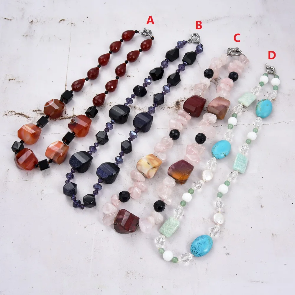

GG Jewelry ON SALE Natural Gems Semi Stone Jasper Quartz Jade Agate Necklace Pendant For Women Lady Fashion Jewelry Gift