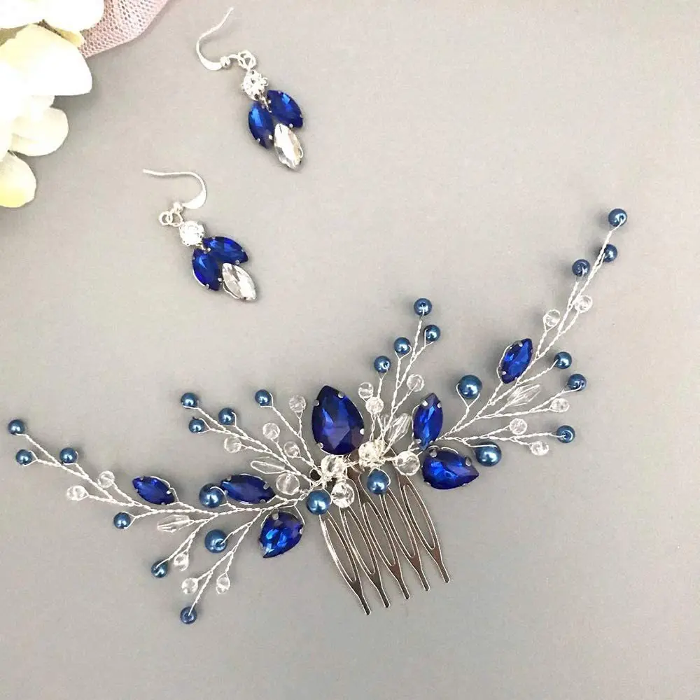 Blue Daisy Mosaic Set Flower hair comb High Elastic Earrings Wedding Hair Accessories.
Blue Daisy Mosaic Set Flower hair comb High Elastic Earrings Wedding Hair Accessories.