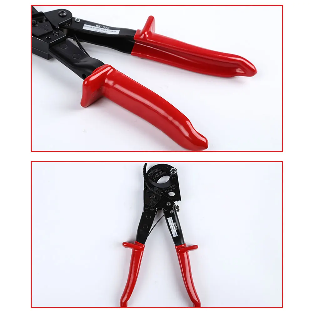 Cable Slicer HS-325A High-Carbon Steel Aluminum Copper Ratchet Wire Cable Scissors Crimper Cutter Stripper Plier Crimp Crimper
Cable Slicer HS-325A High-Carbon Steel Aluminum Copper Ratchet Wire Cable Scissors Crimper Cutter Stripper Plier Crimp Crimper