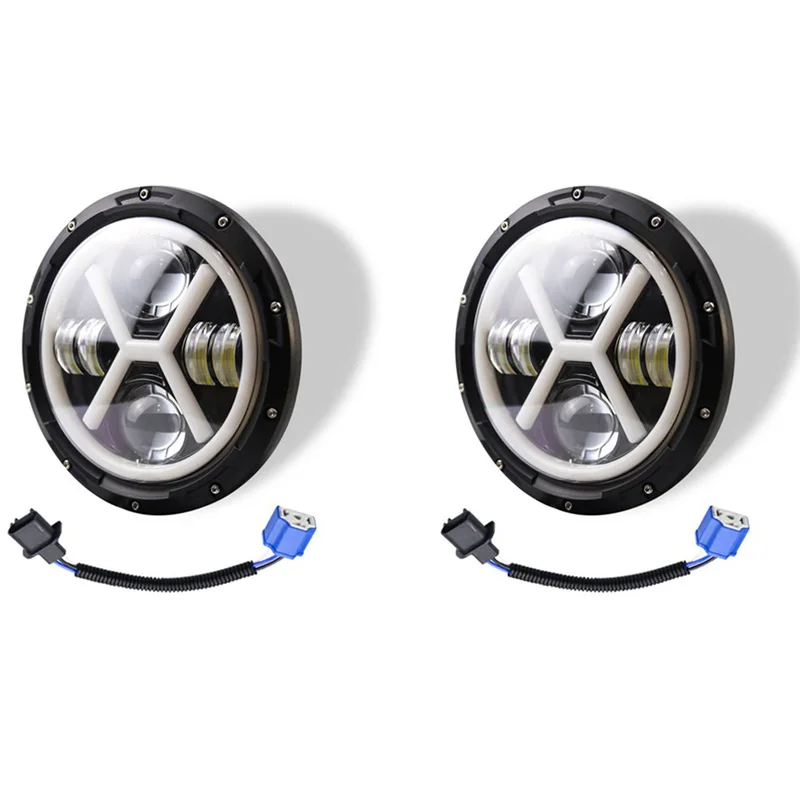 500W 7 Inch Round Angel Eye LED Headlight 30000LM with Hi/Lo Beam DRL Amber Halo Ring for JEEP Wrangler JK TJ LJ,2Pcs
500W 7 Inch Round Angel Eye LED Headlight 30000LM with Hi/Lo Beam DRL Amber Halo Ring for JEEP Wrangler JK TJ LJ,2Pcs