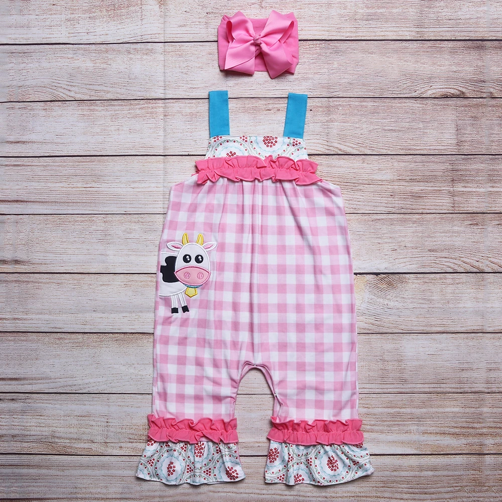 2021 New Style Pure Cotton Baby Girls Romper Sling Sleeveless Red Plaid Cow Embroidered Trousers With Lace Children Clothes
2021 New Style Pure Cotton Baby Girls Romper Sling Sleeveless Red Plaid Cow Embroidered Trousers With Lace Children Clothes