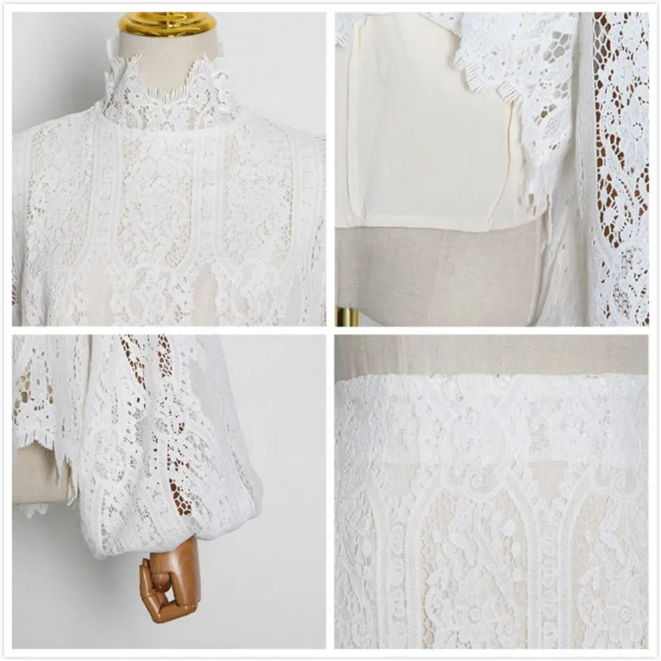 Autumn Women's Lace Skirt Set Sexy High Neck Lantern Sleeve Hollow Top & Lace Ruffle Skirt Two-piece Women's Party Set 2020 New
Autumn Women's Lace Skirt Set Sexy High Neck Lantern Sleeve Hollow Top & Lace Ruffle Skirt Two-piece Women's Party Set 2020 New