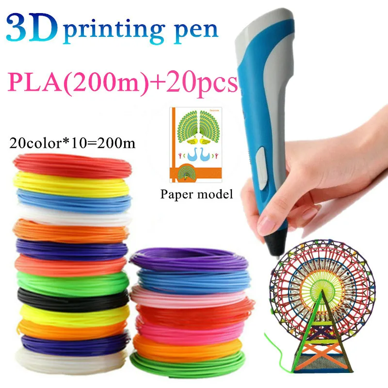 Ручка для 3d печати PLA Smart 3D ручки рисования с нитью светодиодный дисплей детей