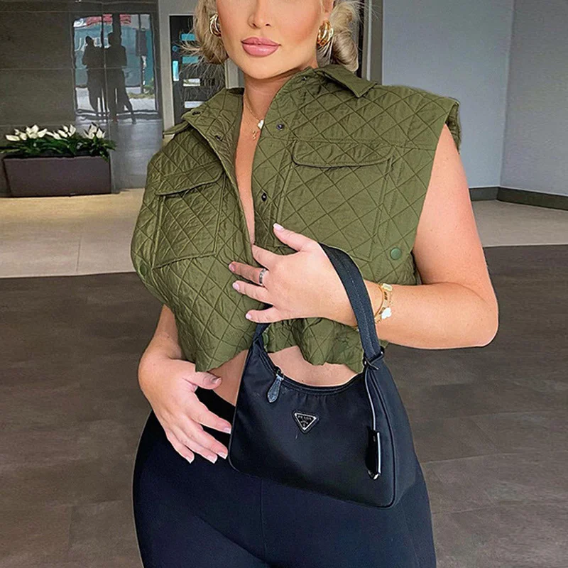 Women's Vest Autumn Winter Turn Down Collar Sleeveless Jacket Y2K Coat Fashion Crop Tops Argyle Waistcoat Warm Padded Vests 2022
Women's Vest Autumn Winter Turn Down Collar Sleeveless Jacket Y2K Coat Fashion Crop Tops Argyle Waistcoat Warm Padded Vests 2022