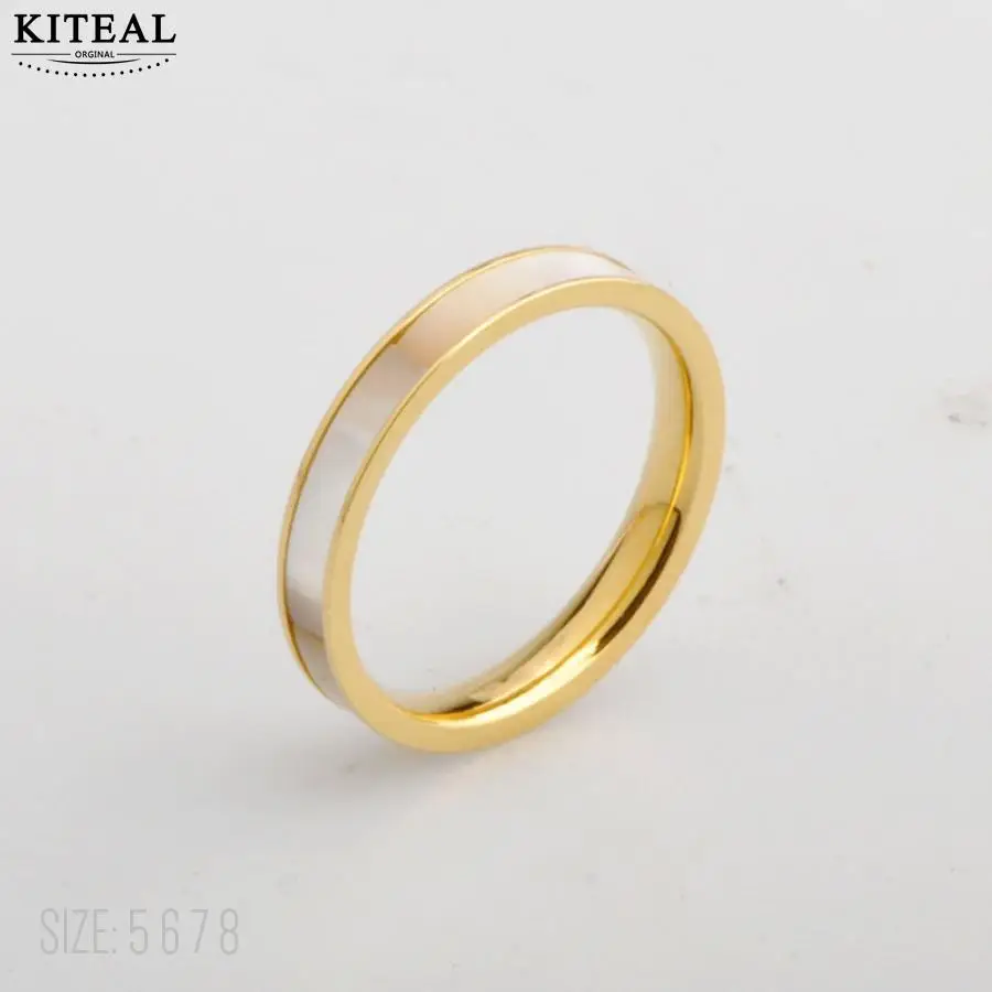 Обручальные кольца KITEAL для женщин обручальные золотого цвета с белой ракушкой в