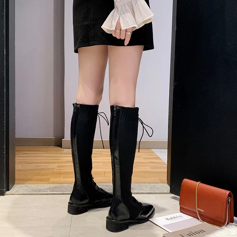 Nice Pop Women Knee High Boots High Heels Winter Daily Lovely Lace Up Shoes Woman Fashion Girls Ins Popular Casual Dress Boot
Nice Pop Women Knee High Boots High Heels Winter Daily Lovely Lace Up Shoes Woman Fashion Girls Ins Popular Casual Dress Boot