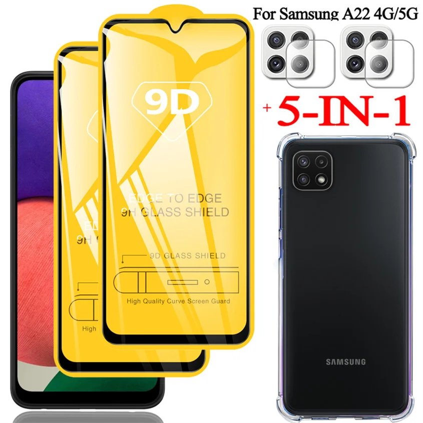 

5 в 1, 9d стекло + чехлы для телефона samsung galaxy a22 glass case a32 4g samsung a22 5g стекло на самсунг галакси а22 защитное стекло а32 самсунг а 22 чехол на samsung a 22 case ...