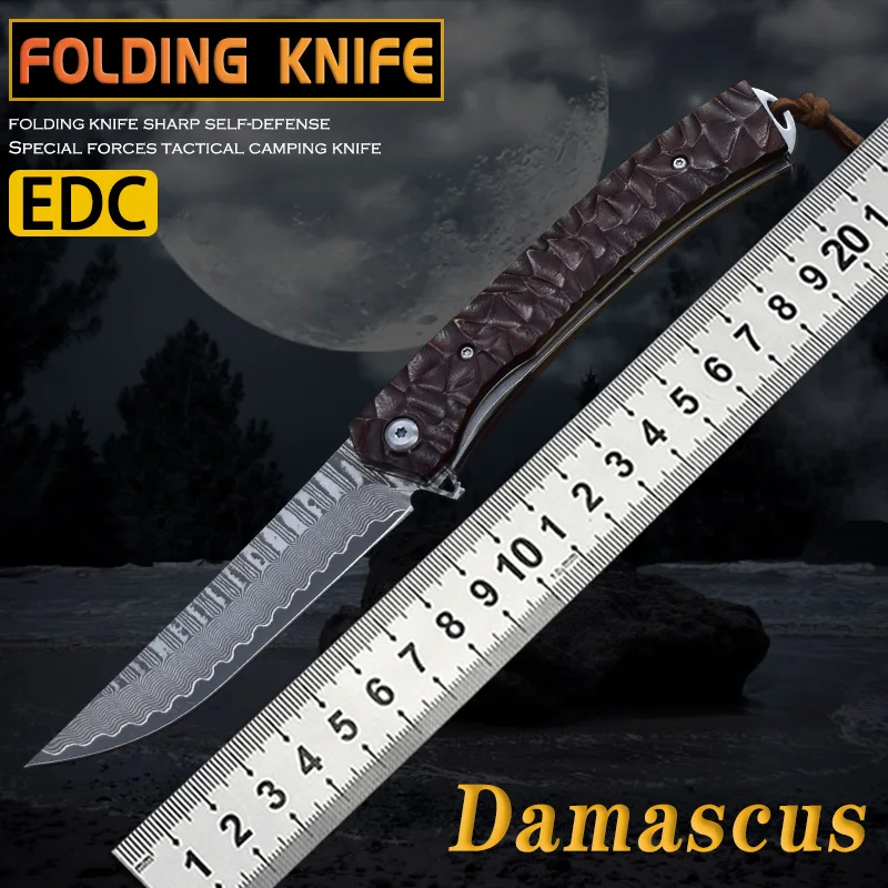 Selling New Damascus Steel Folding Knife Self-Defense Knife Outdoor Survival Camping Hunting Tactics Fruit Knife Edc Tools
Selling New Damascus Steel Folding Knife Self-Defense Knife Outdoor Survival Camping Hunting Tactics Fruit Knife Edc Tools