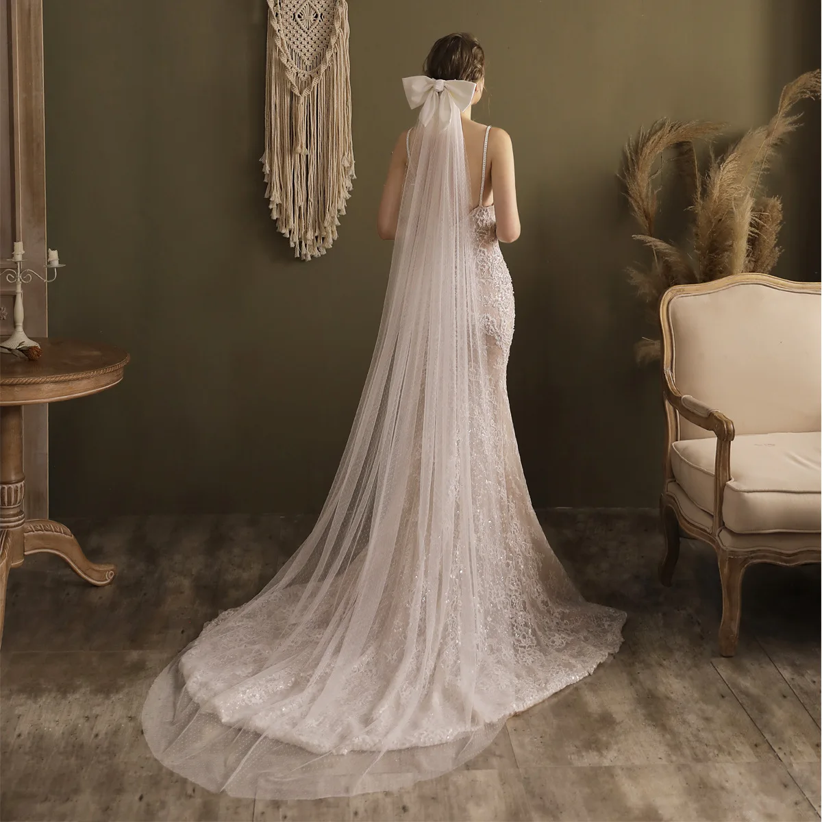 New Arrive One Layer Long Romantic Veil Wedding Veil With Comb Dot Bridal Veil with Bow Wedding Accessories XMJ
New Arrive One Layer Long Romantic Veil Wedding Veil With Comb Dot Bridal Veil with Bow Wedding Accessories XMJ