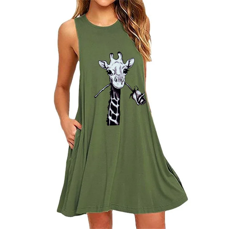 Giraffe Printed Fashion Summer Cartoon Pregnant Dress Casual Round Neck Sleeveless Loose Large Size Maternity Home Pajamas
Giraffe Printed Fashion Summer Cartoon Pregnant Dress Casual Round Neck Sleeveless Loose Large Size Maternity Home Pajamas