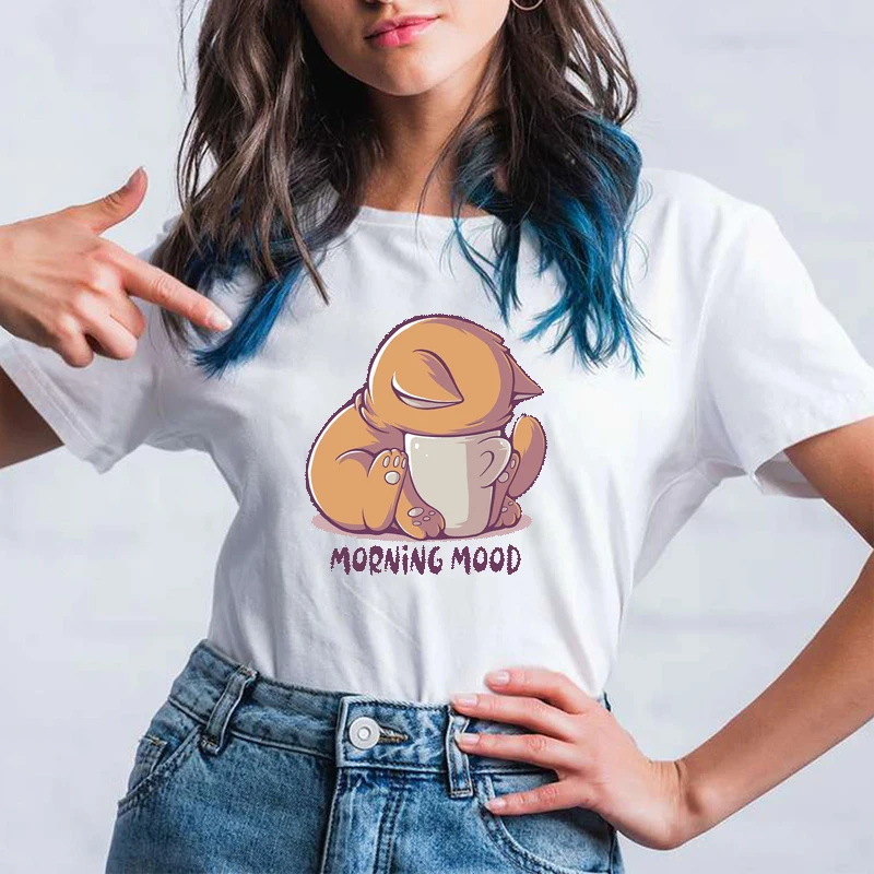 Cat Is Looking At The Cup Lovely Printed T Shirt Women Cute Funny Tee Summer Fashion Korean Style Short Sleeve Casual Loose Top
Cat Is Looking At The Cup Lovely Printed T Shirt Women Cute Funny Tee Summer Fashion Korean Style Short Sleeve Casual Loose Top