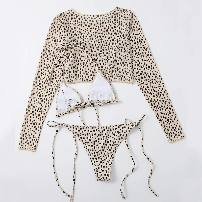Sexy Leopard Print Swimsuit Female Biquini Women Long Sleeve Beachwear Bandage Swimwear 3 Piece Swimsuit Push Up Bathing Suit
Sexy Leopard Print Swimsuit Female Biquini Women Long Sleeve Beachwear Bandage Swimwear 3 Piece Swimsuit Push Up Bathing Suit
