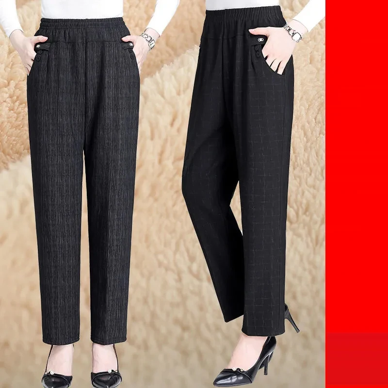 Elastic Waist Plaid Mom Pants New Autumn Winter Lamb Loose Trousers Plus Size 5XL Straight Pants Women Warm Velvet Stretch Pants
Elastic Waist Plaid Mom Pants New Autumn Winter Lamb Loose Trousers Plus Size 5XL Straight Pants Women Warm Velvet Stretch Pants