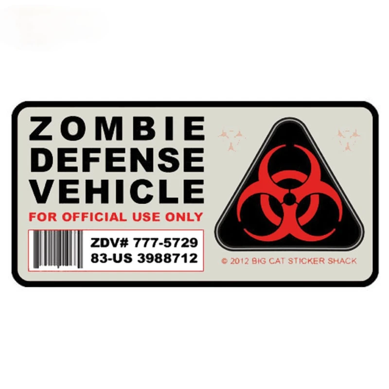 13CM*7CM Amusing Zombie Defense Vehicle Car Sticker Car Window Decal Motorcycle Parts
13CM*7CM Amusing Zombie Defense Vehicle Car Sticker Car Window Decal Motorcycle Parts