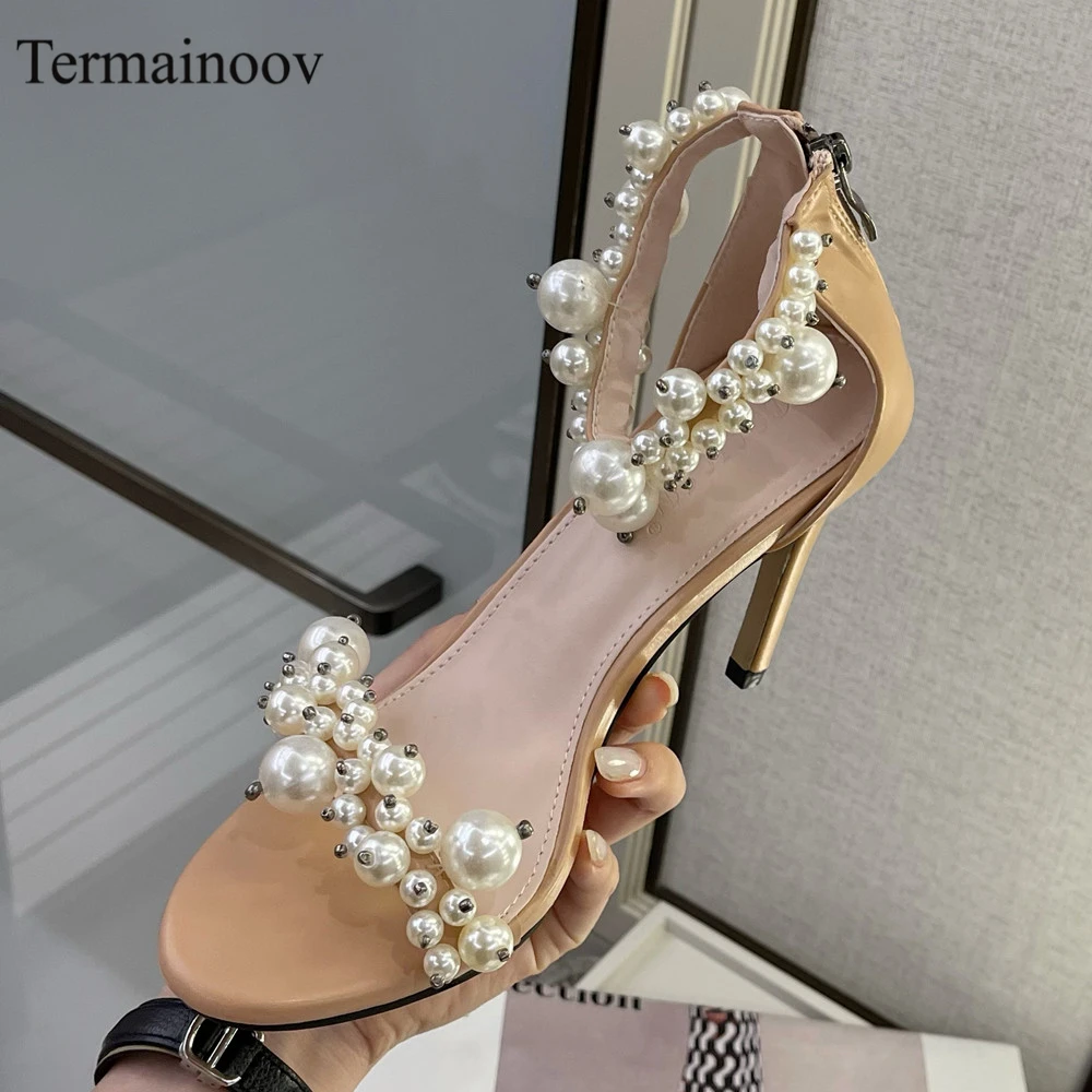 Женские босоножки на высоком каблуке Termainoov, модные босоножки на шпильке с открытым носком и бусинами, свадебные туфли больших размеров 42, ве...
Женские босоножки на высоком каблуке Termainoov, модные босоножки на шпильке с открытым носком и бусинами, свадебные туфли больших размеров 42, ве...