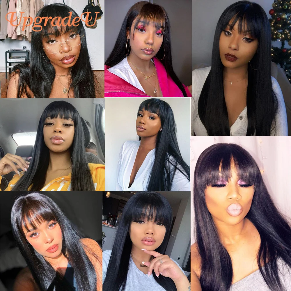 UpgradeU Straight Human Hair Wig With Bangs For Black Women Natural Remy Peruvian Hair Wigs Glueless Full Machine Made Wig
UpgradeU Straight Human Hair Wig With Bangs For Black Women Natural Remy Peruvian Hair Wigs Glueless Full Machine Made Wig